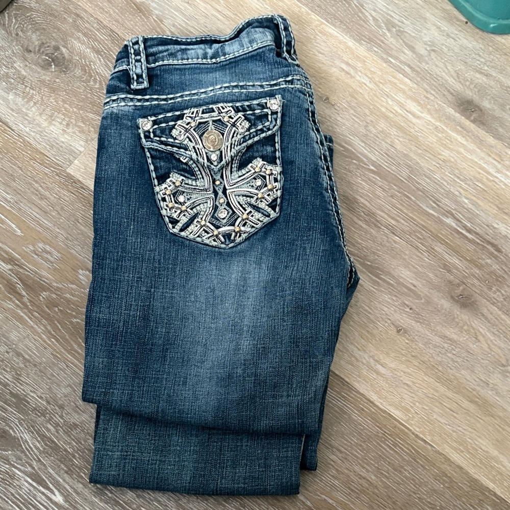 Miss Me Dark Wash Embellished Boot Cut Jeans